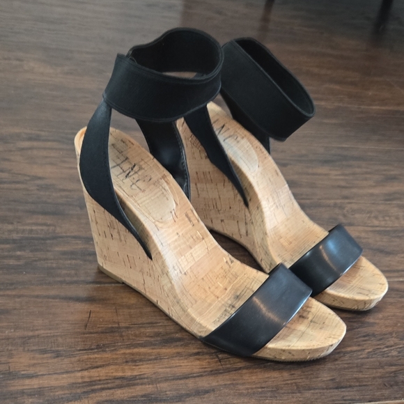 INC International Concepts Shoes - Elegant Black Wedge Sandals